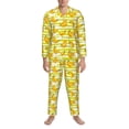 thumbnail image 3 of Hirioo Bananas On A Striped for Men's Pajama Sets 2 Piece Pjs Men's Long-Sleeved Pajama Set Button Down Sleepwear,S-XXL-Medium, 3 of 7