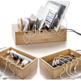 thumbnail image 5 of Prosumer's Choice Wooden Charging Station Organizer - 5-Port Base for Phones, Tablets and Laptops - Multi-Device Docking Station with Removable Divider Slots - Cord Box with Cable Management - Bamboo, 5 of 7