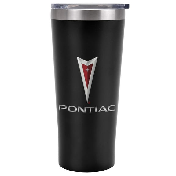 Pontiac Official Logo 20 oz Travel Tumbler, Stainless Steel, Vacuum Insulated with Leak Resistant Slide-Lock Lid