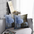 thumbnail image 2 of Set of 2 Throw Pillow Covers Modern Abstract Painting Blue White and Gray Decorative Sofa Pillow Cases Home Decor Standard Square 24x24 Inches Pillowcases, 2 of 6