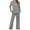 Gray, variant on YUGYXL Women's 2 Piece Lounge Sets Side Slit Outfits Wide Leg Tracksuit Comfy Loungewear Fashion Sweatsuit Wine XXL