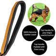 thumbnail image 6 of Dog Leash 6FT Leather Braided Comfortable Dog Rope Strong Heavy Duty Dog Training Walking Leash for Large Dog, 2 Handle Leash, 6 of 9