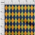 thumbnail image 1 of oneOone Cotton Jersey Navy Blue Fabric Argyle Check Sewing Material Print Fabric By The Yard 58 Inch Wide, 1 of 4