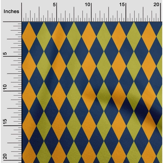 oneOone Cotton Silk Navy Blue Fabric Argyle Check Sewing Craft Projects Fabric Prints By Yard 42 Inch Wide