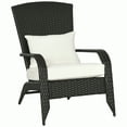 thumbnail image 1 of Outsunny Rattan Adirondack Chair Wicker Fire Pit Chair with Cushion Cream, 1 of 10
