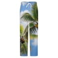 thumbnail image 5 of Palm Trees Sky Blue Winter Female Pants Flannel High Waist Women Pants Lady Warm Straight Leg Plush Trousers, 5 of 7