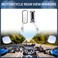 thumbnail image 2 of Espejos retrovisores de motocicleta Unique Bargains, espejos laterales de extremo de barra, montaje de aleación de aluminio, plástico, tono blanco plateado, ajustable M8/M10, forma cuadrada, 2 of 7