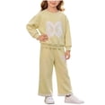 thumbnail image 2 of LvhaoGJOB Little Kids Girls Sweatshirt and Pants Outfit Set - Multi-Pocket, Fleece Lined, 2 of 8