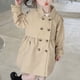 thumbnail image 1 of Cowsor Girls Long Trench Coat Double Breasted Oversized Windproof Classic Lapel Fall Overcoat, 1 of 7
