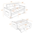 thumbnail image 4 of Hommoo Modern 3 in 1 Convertible Sleeper Sofa Bed, Pull Out Loveseat Couch Futon Sofa Bed with 3-Level Adjustable Back, Black, 4 of 8