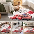 thumbnail image 5 of Large Round Rug 8Ft Washable Non-Slip, Valentine's Day Circle Area Rugs for Living Room Bedroom, Red Truck Balloons Footballs Love Romantic Indoor Floor Mats Carpet Runner for Home Decor, 5 of 8