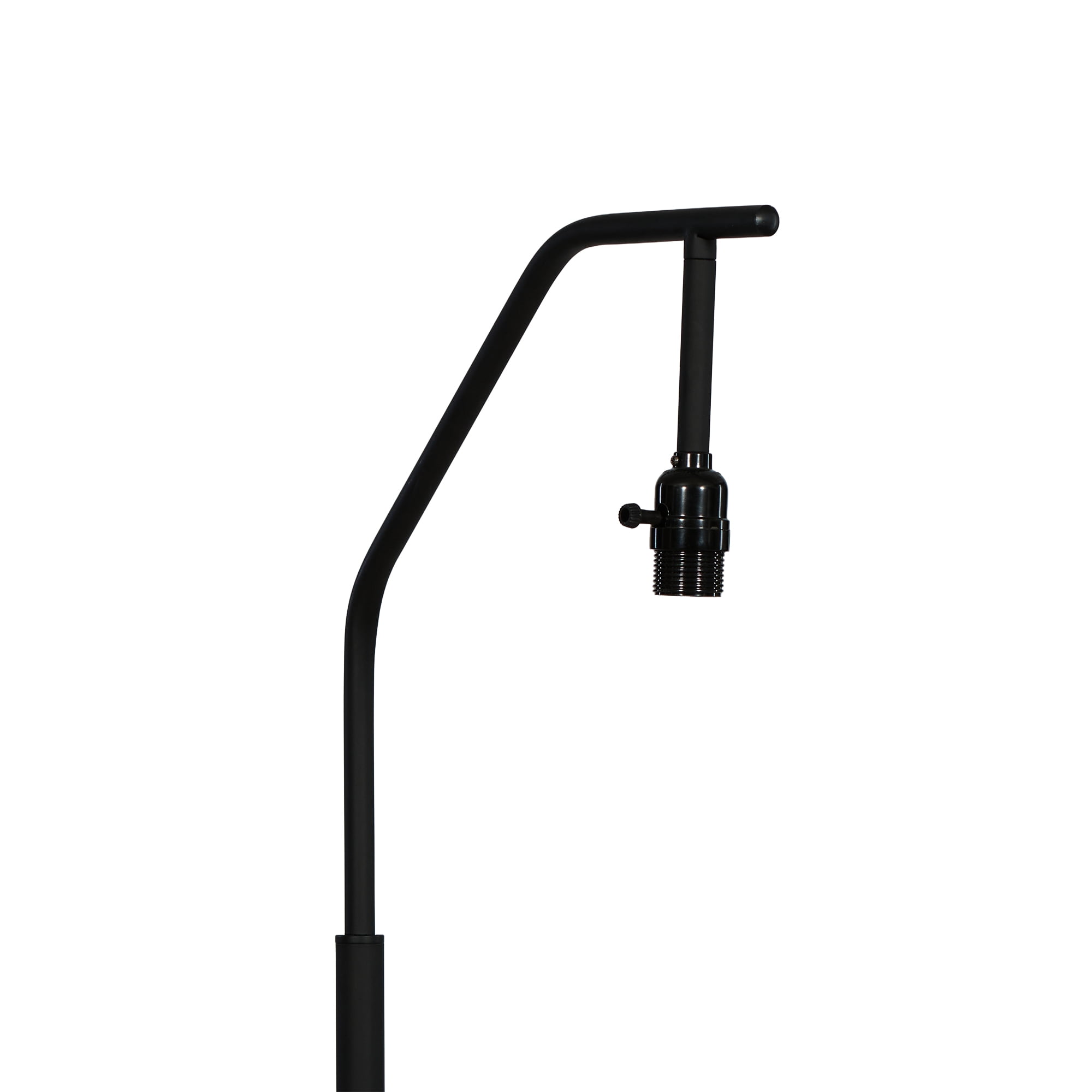 Mainstays 62" Black Metal Angled Downbridge Floor Lamp with Linen Shade