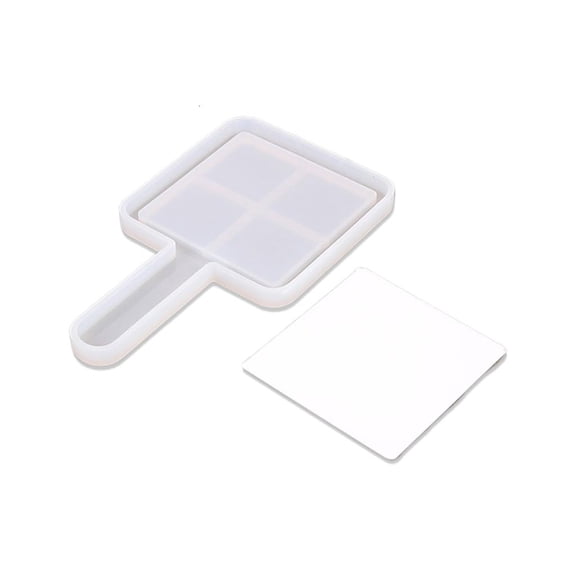 Giaone Handle Mirror Resin Molds Kit Heart/Square/Round Silicone Makeup Mirror Molds