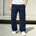 thumbnail image 5 of Xaqiouau Boys Wide Leg Sweatpants Loose Fit Casual Pants with Side Seam Detail Elastic Waist Drawstring Full Length Trousers Kids Everyday Sportswear Navy 10-11Years, 5 of 8