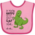 thumbnail image 3 of Inktastic T-rex Can't Clap Boys or Girls Baby Bib, 3 of 4