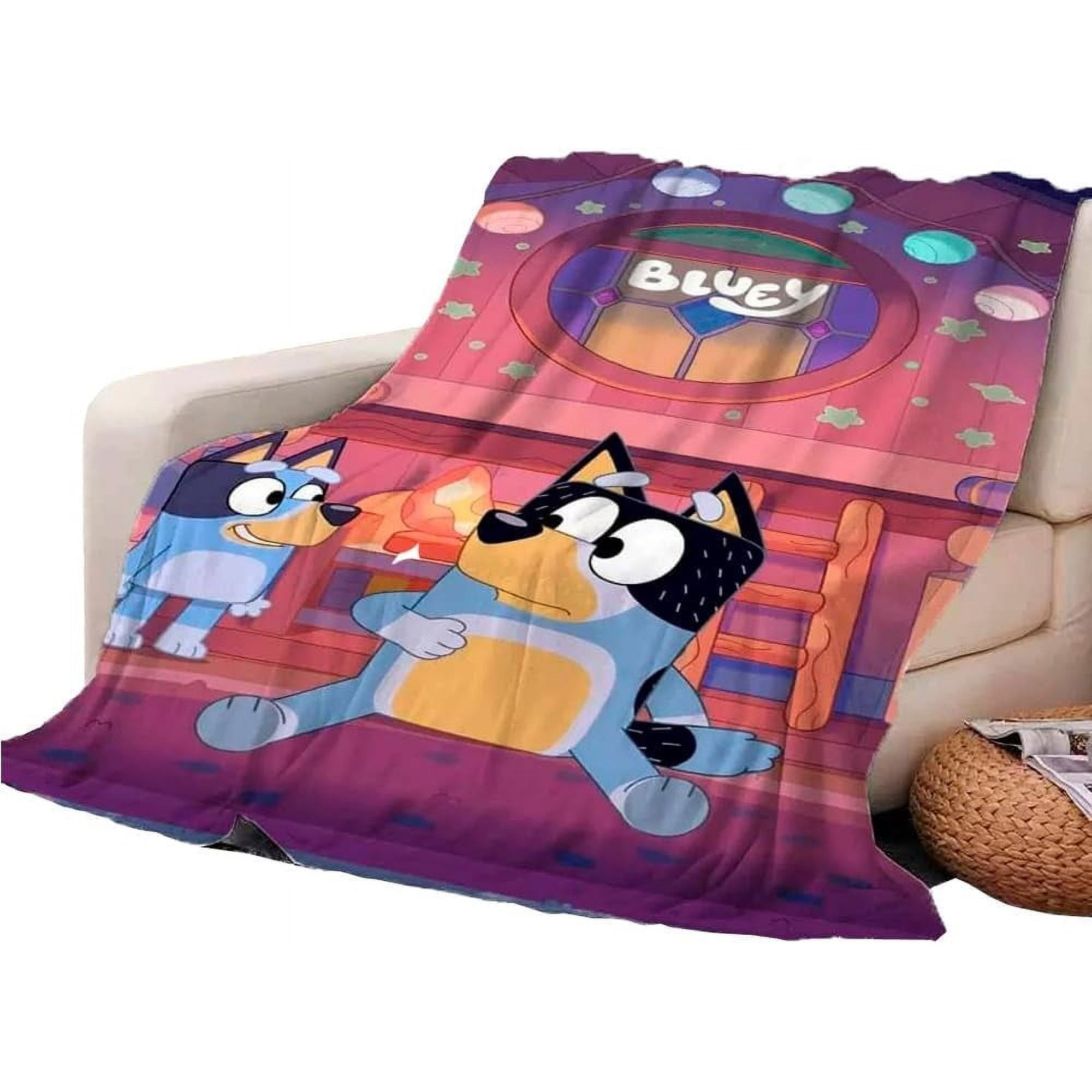 LAICAIW 50 x 40 Blanket for Kids Toddler Blankets for Boys and Girls Kids Blankets Cartoon Bluey Toddler Bedding Bluey Blanket Bluey Blanket Toddlers Bluey Throw Blanket Flannel for Bed