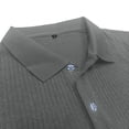 thumbnail image 4 of Mens Muscle Polo Shirts Short Sleeve Free 4 Way Stretch Casual T- Shirts Slim Fit Textured Ribbed Golf Collared Tee Golf Tops, 4 of 6