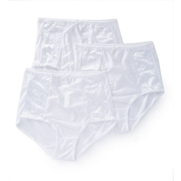Women's Bali DFDBB3 Double Support Brief Panty - 3 Pack (White x3 6)
