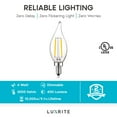 thumbnail image 2 of Luxrite 4W E12 Vintage Candelabra Dimmable LED Light Bulbs, 40W Equivalent 400 Lumens, 3000K Soft White, Flame Tip, 12-Pack, 2 of 7