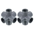 thumbnail image 1 of Accesorios de tubería en forma de codo de 6 vías Uxcell UPVC, adaptador de unión de tubería, gris 1" 2, 1 of 5