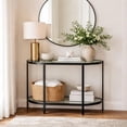 thumbnail image 5 of Sofa Console Table- 36 Inch Glass Top- 1 Open Shelf- Black Iron, 5 of 8