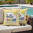 thumbnail image 4 of Hello Summer Outdoor Pillow Covers Pack of 2 Yellow Stripes Rainbow Ice Cream Sunshine Cartoon Waterproof Throw Pillow Covers Decorative Cushion Cases for Patio Garden Tent Balcony Couch 16x16 inch, 4 of 9