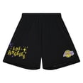 thumbnail image 2 of Men's Mitchell & Ness  Black Los Angeles Lakers Hardwood Classics Sidewalk Sketch Shorts, 2 of 4