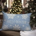 thumbnail image 2 of Christmas Hello Winter Snowflake Throw Pillow Cover 12x20 Inch Navy Blue Outdoor Christmas Decorations Xmas Holiday Lumbar Decorative Pillow Case for Couch Home Room Décor, 2 of 6
