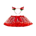 thumbnail image 1 of Jupe Princesse Fille Imprimé de Noël Jupe Tutu avec Bandeau Élan, 1 of 6