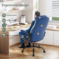 thumbnail image 6 of Ergonomic Office Chair High Back with Lumbar Support, PU Leather Desk Chair, Adjustable Height & Flip-Up Armrests, Swivel Rolling Wheels for Home Office, Computer Gaming Chair (Blue), 6 of 6