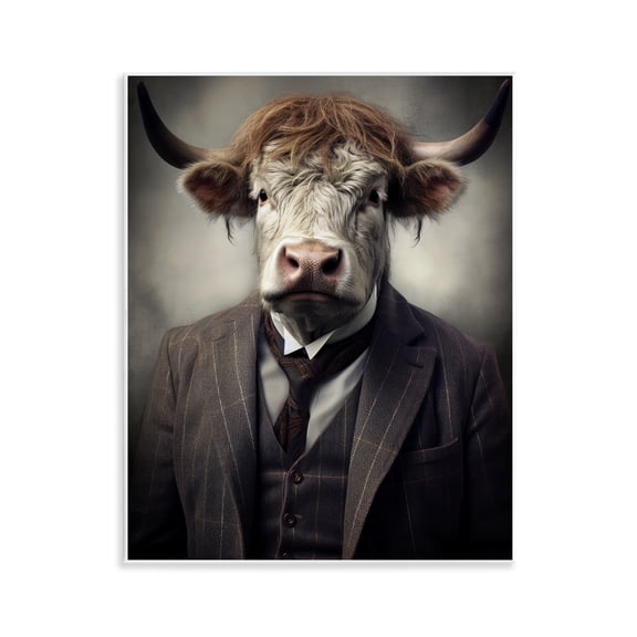 Stupell Industries Eclectic Sophisticated Bull Portrait Wall Plaque Art, 11 x 14, by Ray Powers