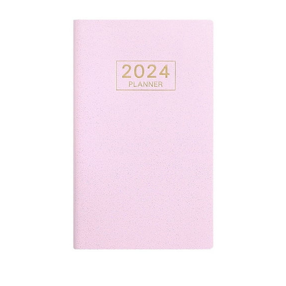 Harlier 2024-2025 Planner, Weekly Monthly Planner 2024-2025, 6.8" x 3.8", Leather Cover Planner 2024-2025 with Thick Paper, Back Pocket with 60 Notes Pages - Pink