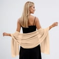 thumbnail image 2 of MIASHUI Fashion Soft Chiffon Scarf Evening Dress Wedding Guest Bridesmaid Shawl, Scarf for Women, Formal Scarf Khaki,One Size, 2 of 4