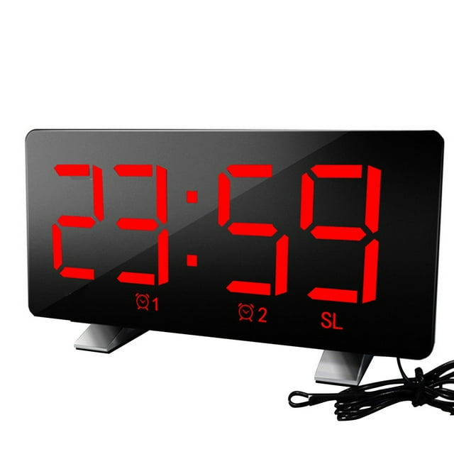 fastboy Réveil de Table Numérique Radio FM Mode Répétition Chambre Hôtel Affichage LED Réveil avec Port USB, Affichage Rouge