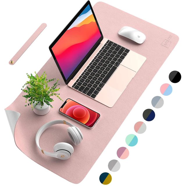 Knfe Desk Pad Desk Protector Mat - Dual Side Pu Leather Desk Mat Large Mouse Pad, Writing Mat Waterproof zhangyuxiang LED