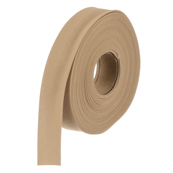 1 Inch Double Fold Bias Tape Polyester Continuous Bulk Bias Tape for Sewing, Seaming Quilting Hemming Binding Crafts (Khaki 6 Yards)