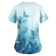 thumbnail image 5 of Nurse Scrubs for Women,Floral Print Scrub Tops - Side Pocket Design for Nurses & Healthcare Workers - Blue - XXXXL, 5 of 5