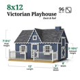thumbnail image 3 of Little Cottage Co.8x12 Victorian Playhouse with Floor, Deck and Rail, and Loft, Outdoor Wood Do-It-Yourself Kit, 3 of 12