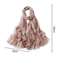 thumbnail image 6 of Eoperou Women Scarf Retro Shiny Tassel Solid Color Headscarf Wide Long Decorative Windproof Glossy Washable Lady Shawl Clothes Accessory, 6 of 8