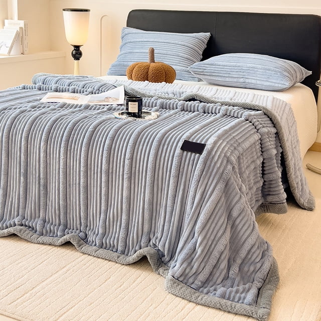 Manta de forro polar grueso de piel de conejo de 120 x 200 cm | Manta de forro polar coral suave y afelpada | Manta para la siesta en la oficina y el aire acondicionado | Manta pequeña y acogedora