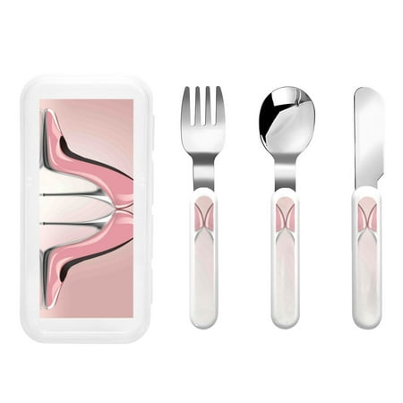 

Kdxio High Heel Shoes Butterfly Toddler Utensils Set - Kids Silverware Set Set Kids Utensils Set with Case for Preschooler Children