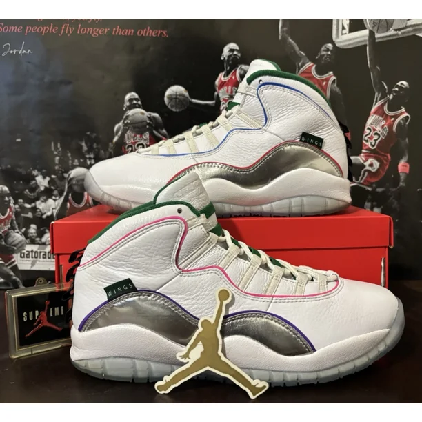 Ni - ke Ni - ke Air Jordan 10 X Wings Basketball Shoes White Men’s Size 10