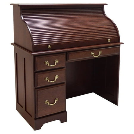 Haugen Customizable Deluxe Roll Top Single Pedestal Laptop Desk Haugen Customizable Deluxe Roll Top Single Pedestal Laptop Desk