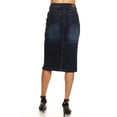 thumbnail image 3 of Fashion2Love Women's Juniors/Plus Size calf - Length Pencil Stretch Denim Skirt, 3 of 6