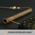 thumbnail image 2 of Mamba Snake C03 Coiled USB C Cable for Gaming Keyboard, Starlight Braided Mechanical Keyboard Cable with Gold Detachable Metal Aviator, Double-Sleeved, Pro Custom Type C Charging Keyboard Cable-Gold, 2 of 9