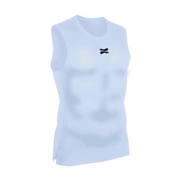 ZAPARI Playera Deportiva Sin Mangas, Licras Deportivas para Hombre de Compresion con Cuello Redondo blanco CH