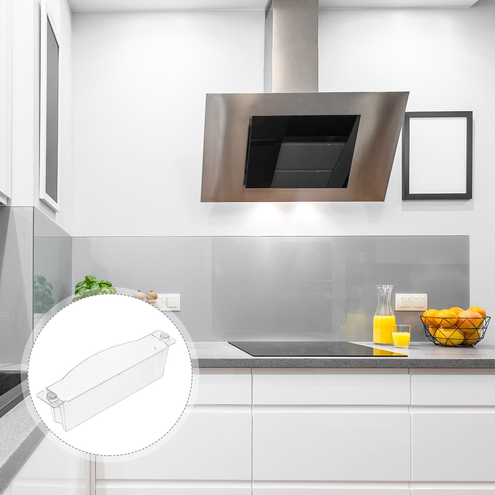 CRAFTHROU 1Pack Transparent Plastic Range Hood Oil Cup Countertop and Built-In Design for Homeowners
