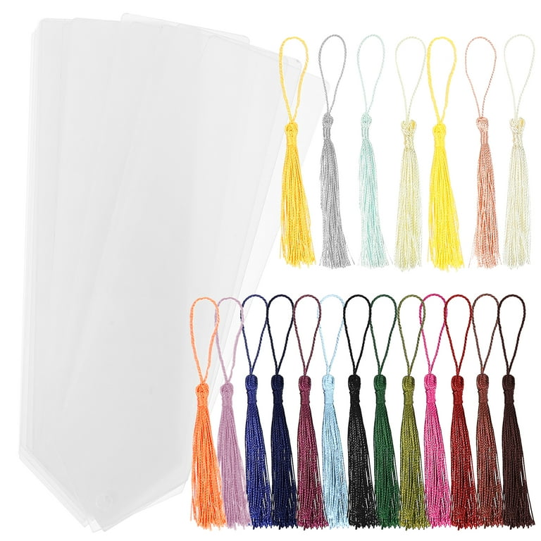 15 Pcs Acrylic Bookmark Blanks Clear Bookmark with Colorful Tassels Bulk  Bookmarks Transparent Resin Bookmark for DIY Crafts Hanging Tag Gift Tag