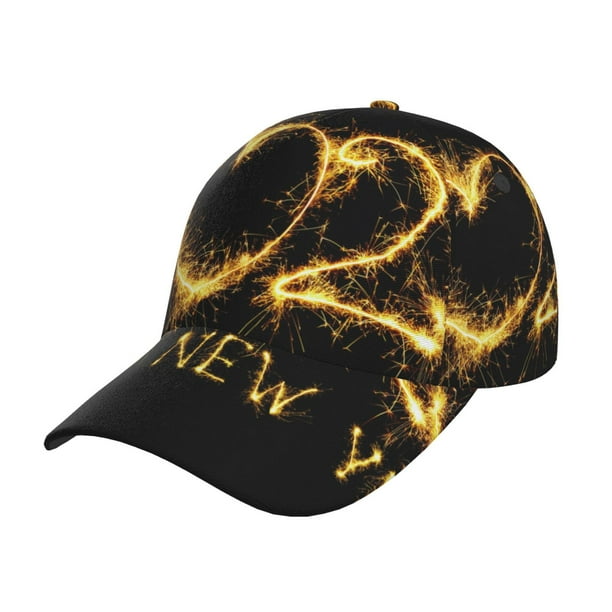 Fotbe Happy New Year 2025 D Gorro Clásico de Béisbol, Gorra Ajustable con Broche Snapback, Gorro de Exterior de Algodón Suave