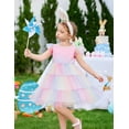 thumbnail image 3 of Arshiner Toddler Tutu Dress Girls Rainbow Tulle Dresses Ruffle Tiered Swing Twirly Summer Sundress, 3 of 6